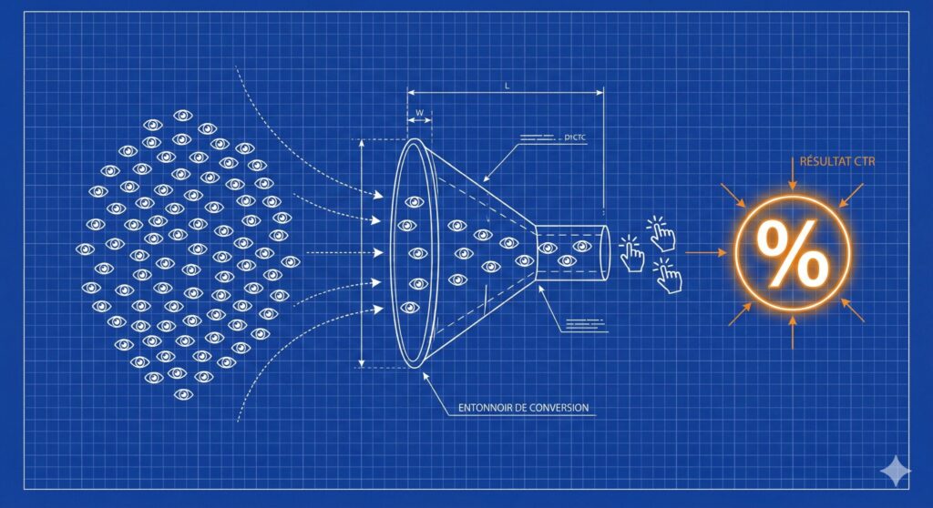 Formule mathématique du calcul du taux de clics