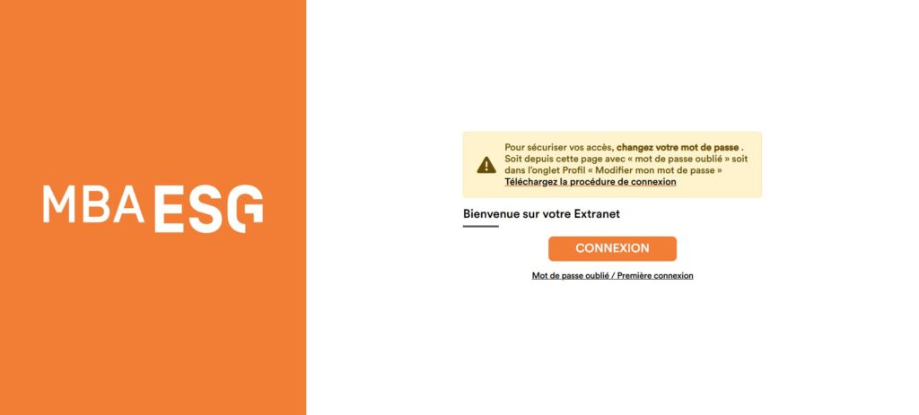 Connexion extranet MBA ESG